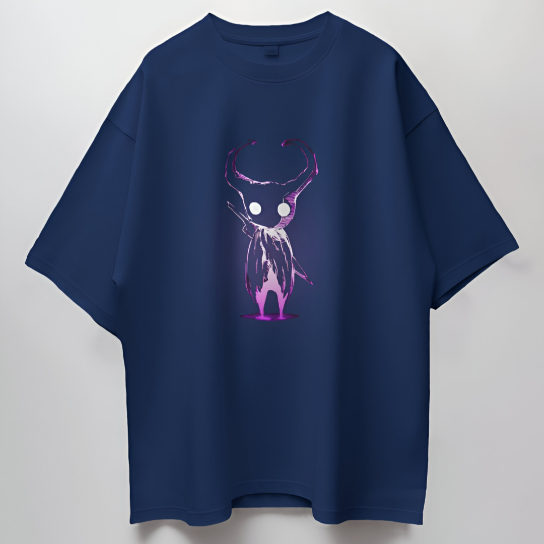 Back view of the red 'Little Demon' oversized T-shirt, showing a clean and simple design.