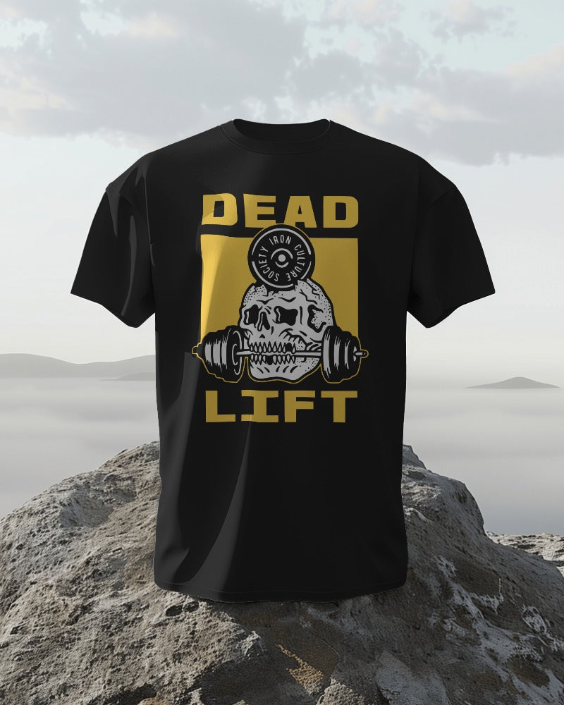 Dead Lift Skull Gym Motivation Oversized Tshirt (Unisex)