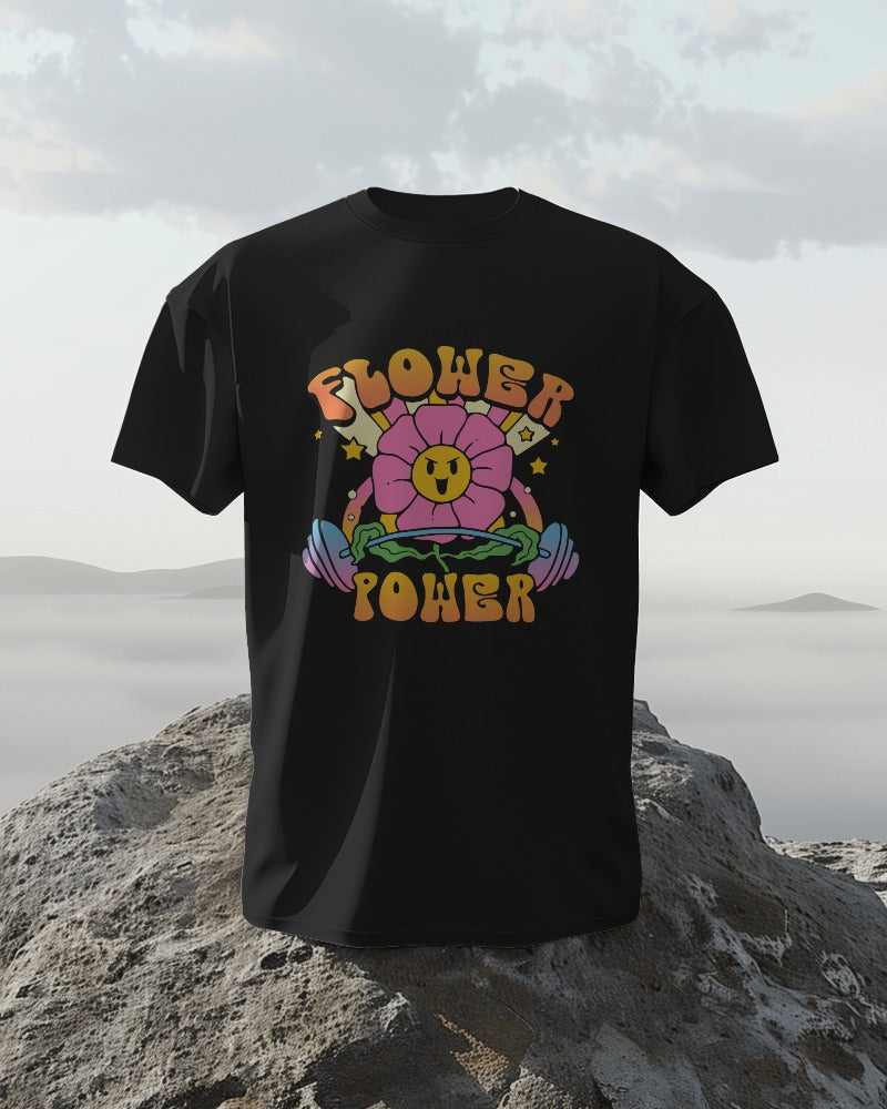 Flower Power, Gym Motivation, Oversized Tshirt (Unisex)