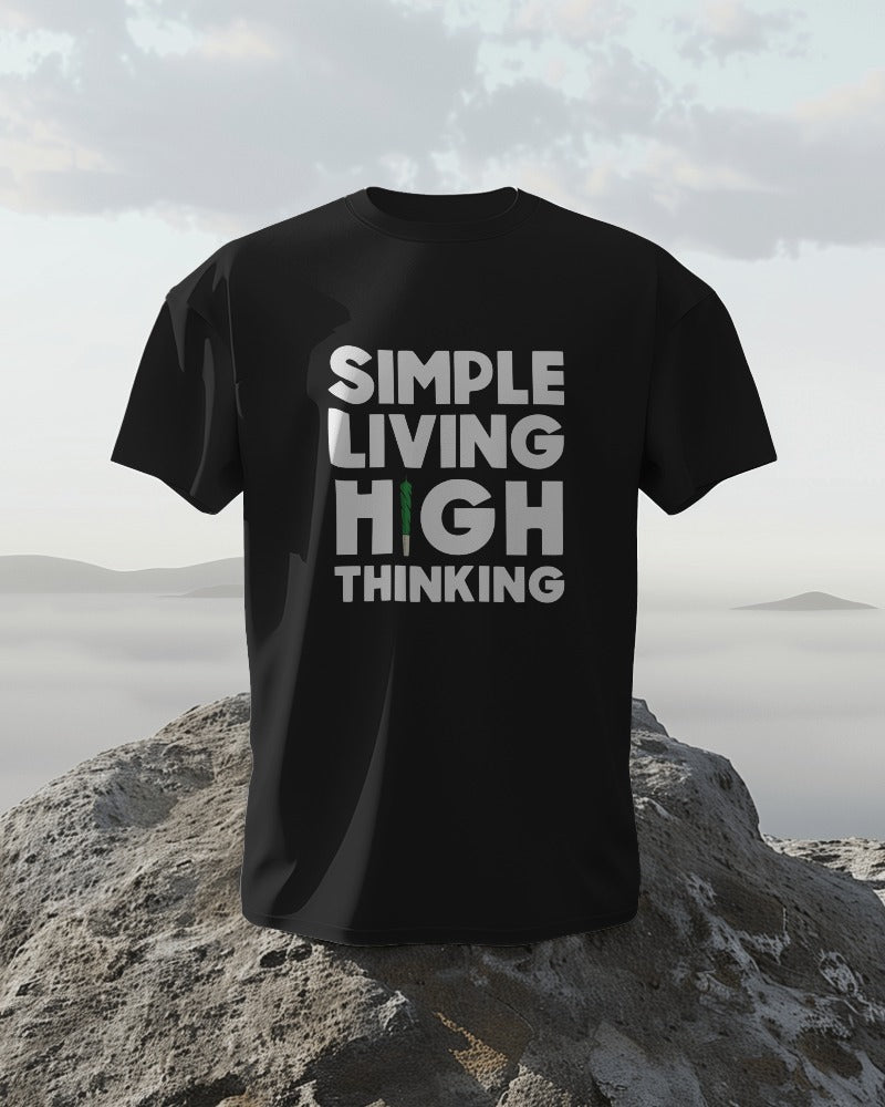 Simple Living High Thinking Premium Quality Oversized Unisex Tshirt