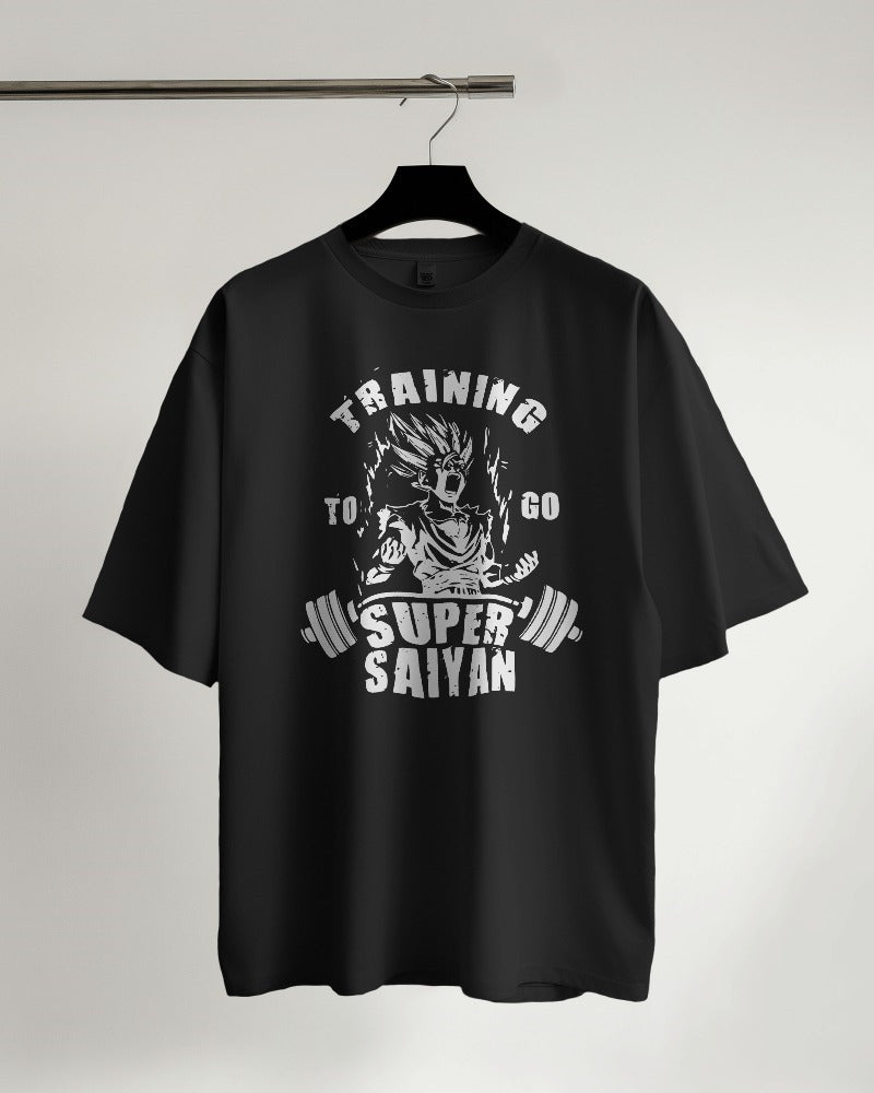 Training to go Super Saiyan Gym Motivation Oversized Tshirt(Unisex)