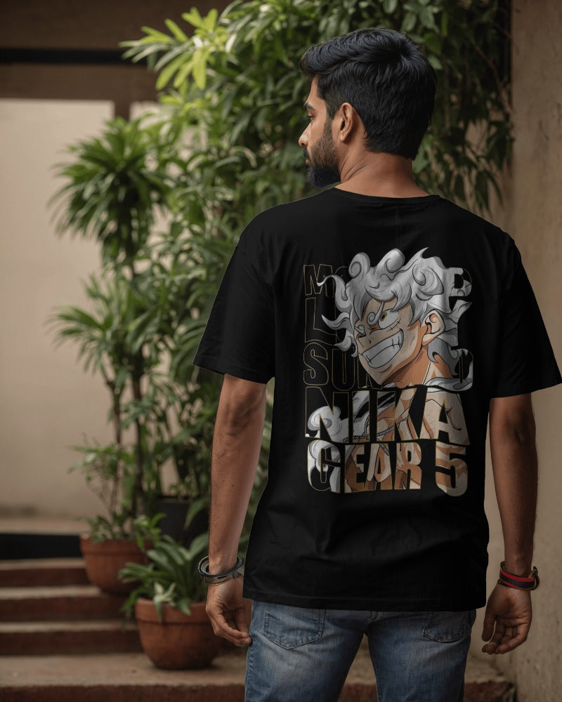 Monkey D. Luffy Sun God NIKA GEAR 5 Oversized Tshirt