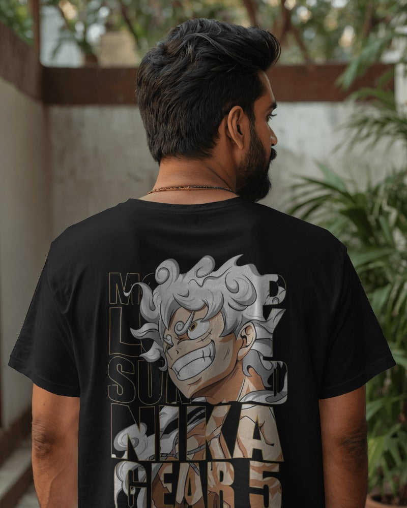 Monkey D. Luffy Sun God NIKA GEAR 5 Oversized Tshirt