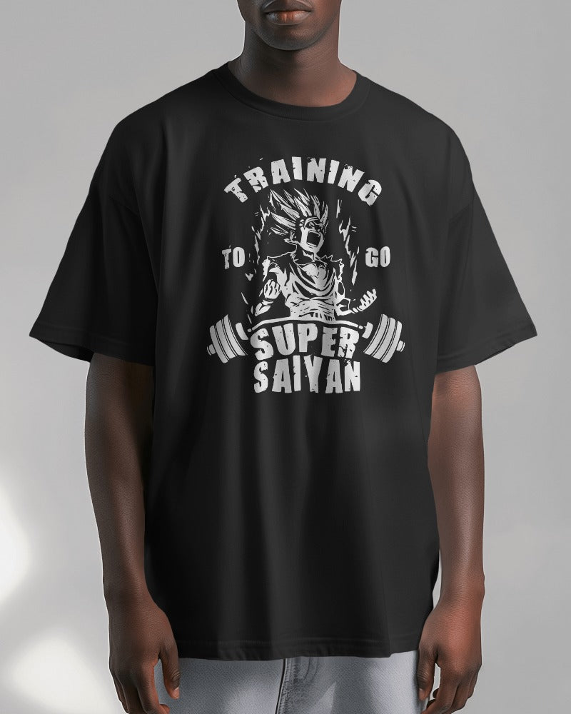 Training to go Super Saiyan Gym Motivation Oversized Tshirt(Unisex)