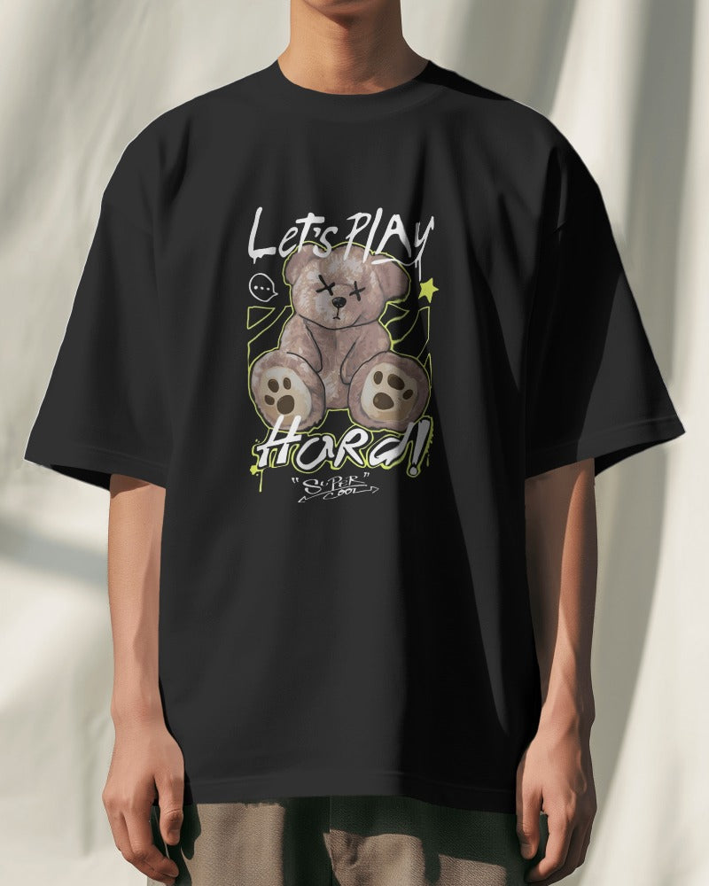 Lets Play Hard Premium Oversized Unisex Tshirt