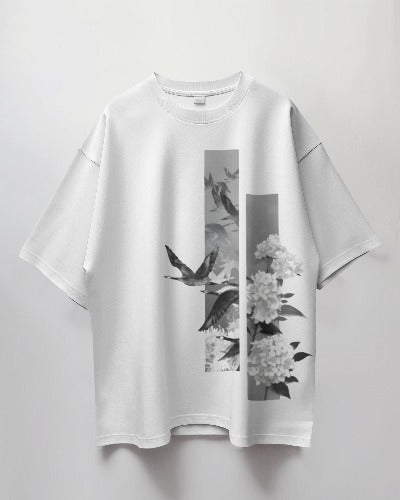 Flying Bird Japanese style design Premium Quality Oversized Tshirt