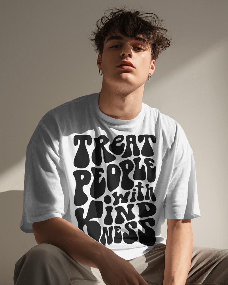 Treat Peaple with Kindness Premium Oversized Tshirt for Men