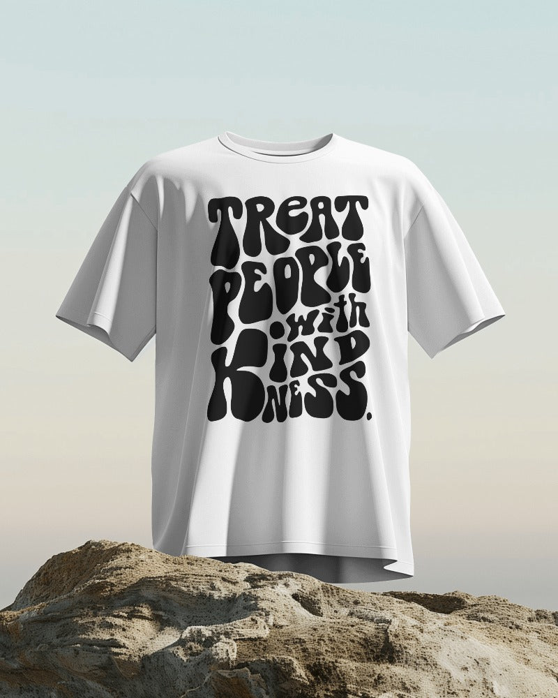 Treat Peaple with Kindness Premium Oversized Tshirt for Men