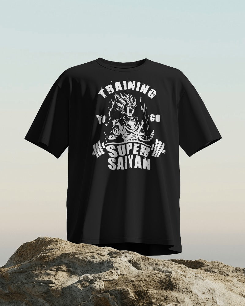 Training to go Super Saiyan Gym Motivation Oversized Tshirt(Unisex)