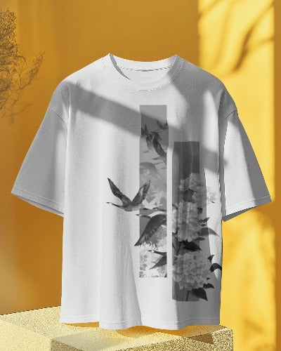 Flying Bird Japanese style design Premium Quality Oversized Tshirt