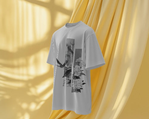 Flying Bird Japanese style design Premium Quality Oversized Tshirt