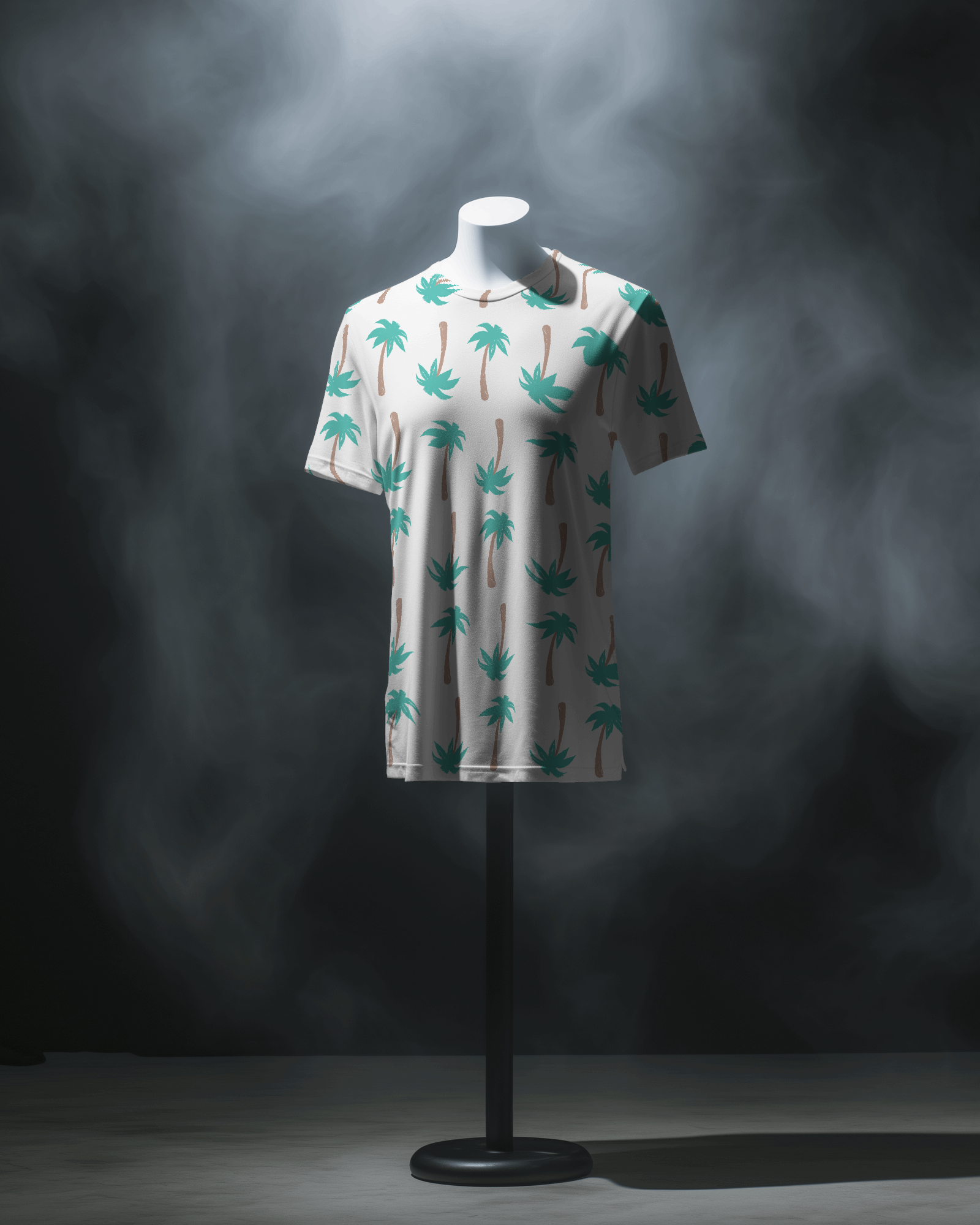 Tropical Elegance - Repeated Coconut Tree Design Oversized T-Shirt