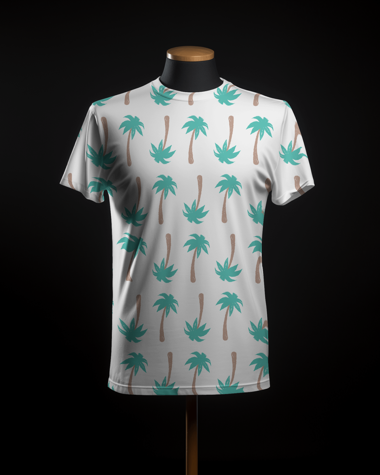 Tropical Elegance - Repeated Coconut Tree Design Oversized T-Shirt