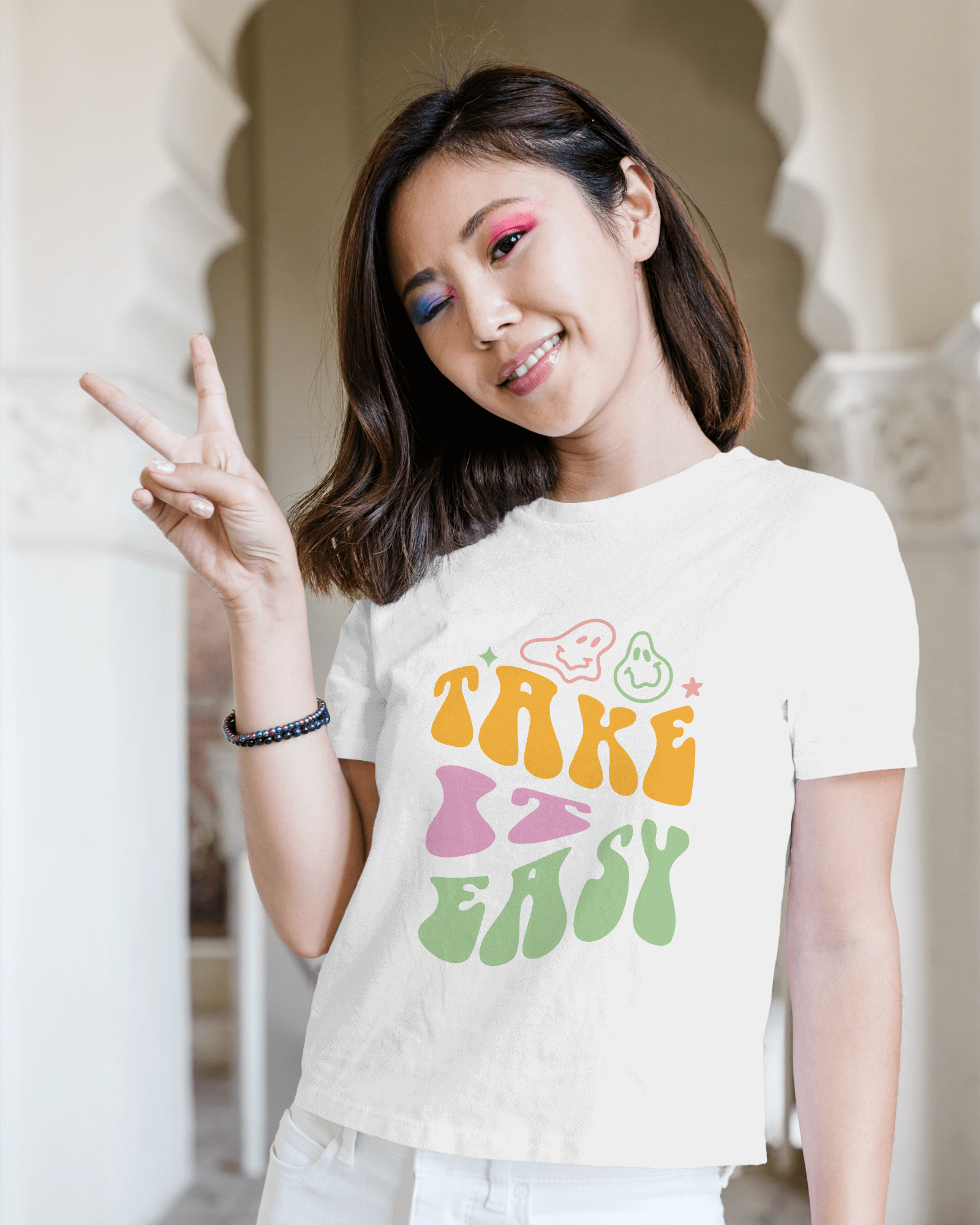 Chill Vibes - Take it Easy Relaxation-Inspired Girls' T-Shirt